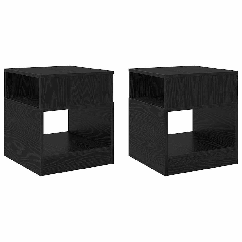 vidaXL Stolik końcowy 2 pcs Czarny Dąb 40,5 x 40 x 45 cm