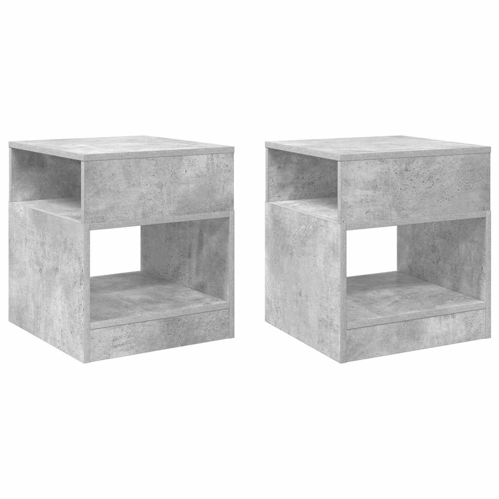 vidaXL Stolik końcowy 2 pcs Betonowy szary 40,5 x 40 x 45 cm