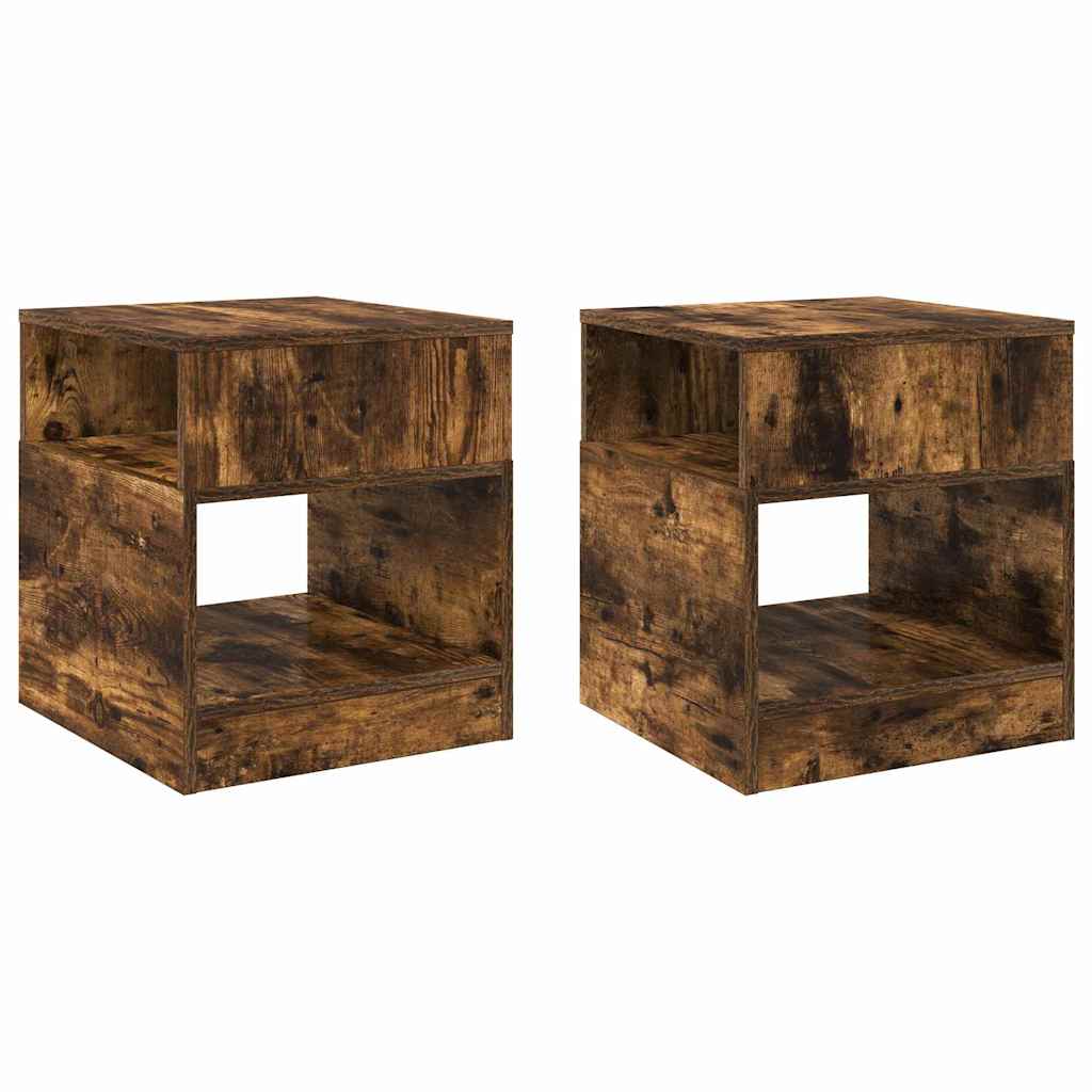 vidaXL Stolik końcowy 2 pcs Dąb wędzony 40,5 x 40 x 45 cm