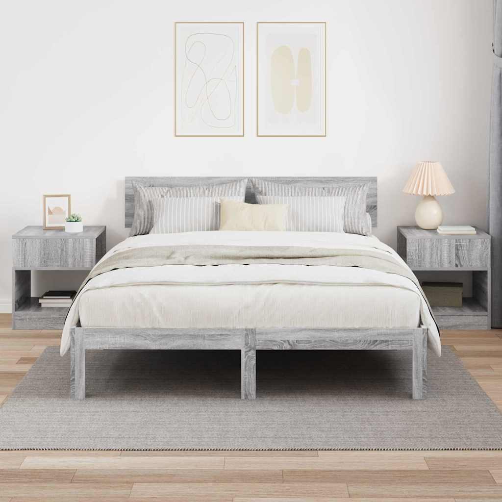 vidaXL Stolik końcowy 2 pcs Szary Sonoma 40,5 x 40 x 45 cm