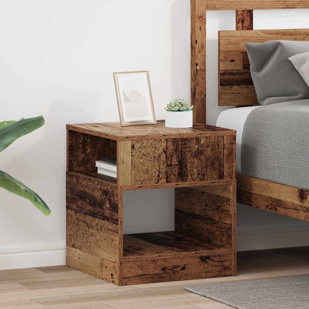 vidaXL Stolik końcowy 2 pcs Stare drewno 40,5 x 40 x 45 cm