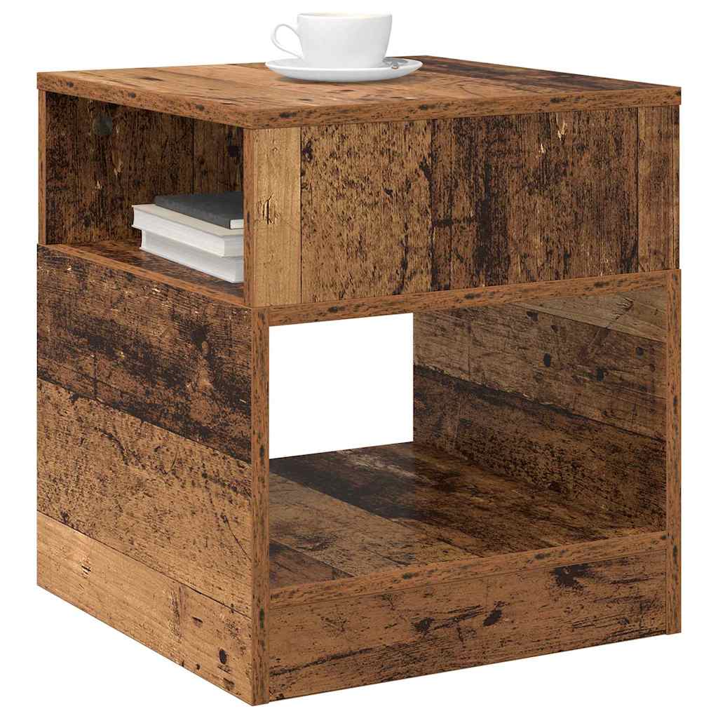 vidaXL Stolik końcowy 2 pcs Stare drewno 40,5 x 40 x 45 cm