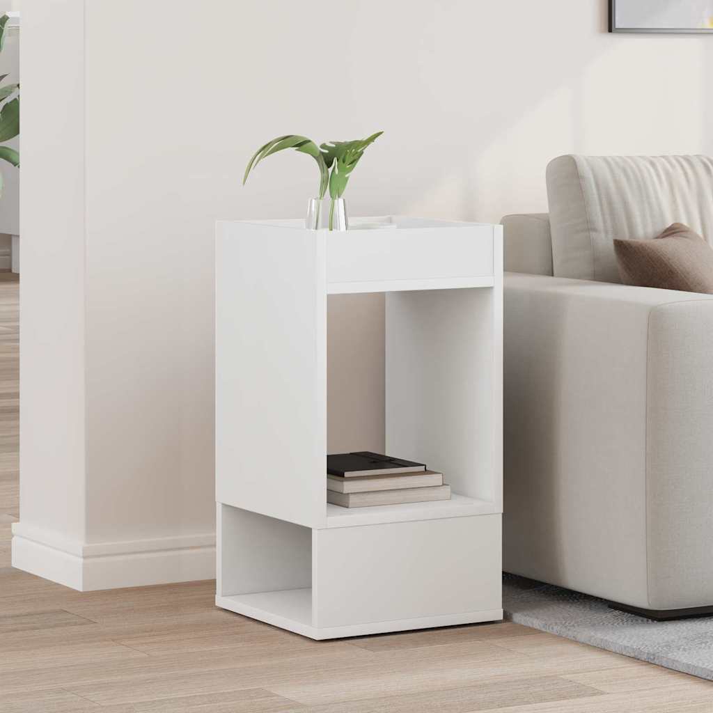 vidaXL Stolik końcowy Biały 30 x 30 x 56 cm Materiał drewnopochodny