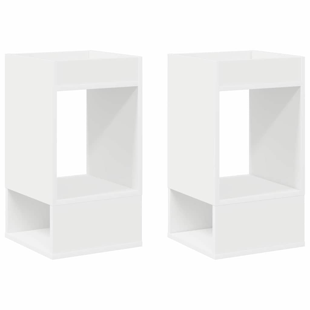 vidaXL Stolik końcowy 2 pcs Biały 30 x 30 x 56 cm