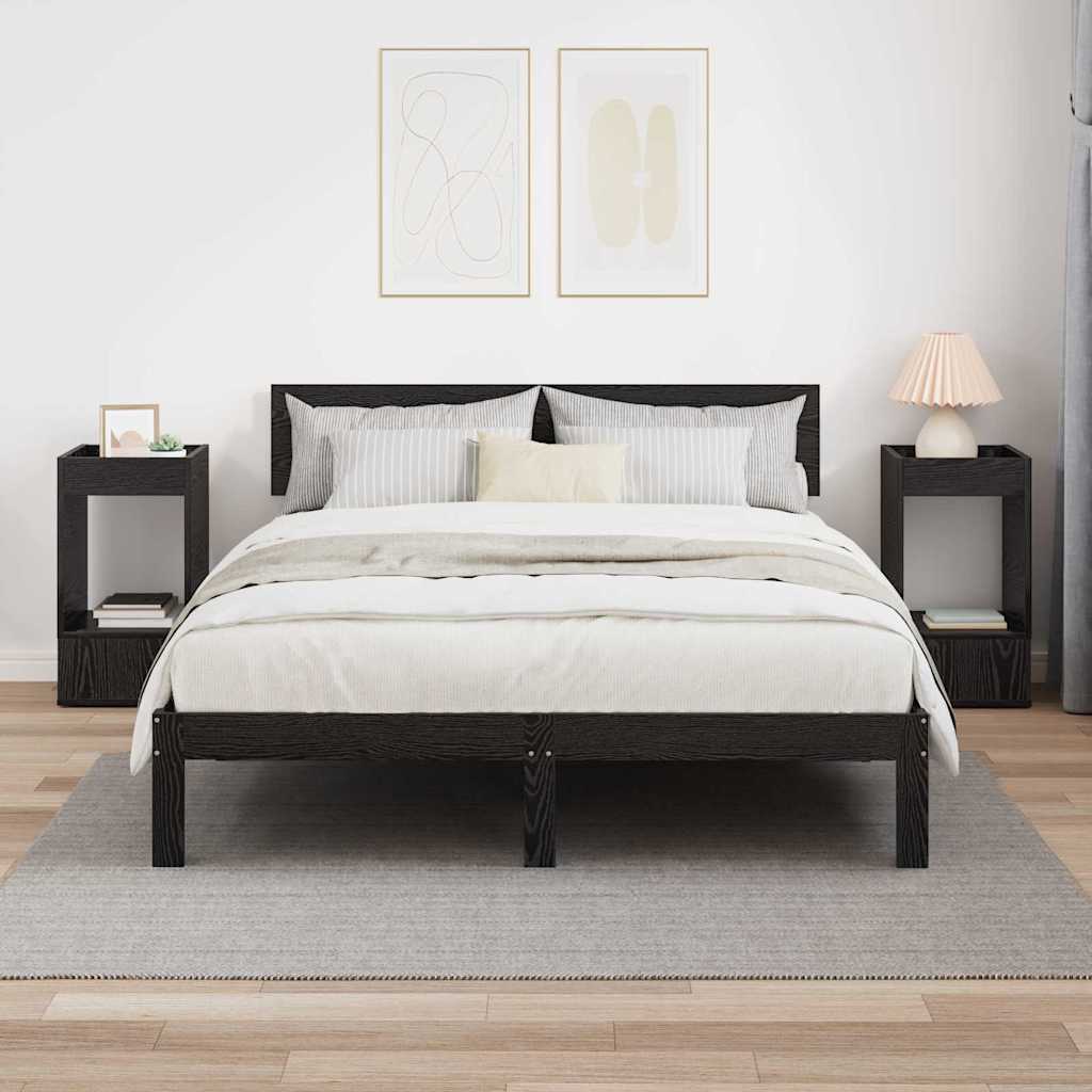 vidaXL Stolik końcowy 2 pcs Czarny Dąb 30 x 30 x 56 cm
