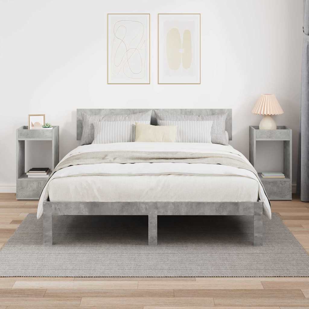 vidaXL Stolik końcowy 2 pcs Betonowy szary 30 x 30 x 56 cm