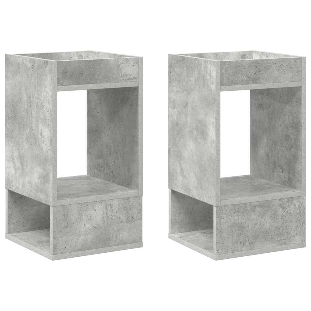 vidaXL Stolik końcowy 2 pcs Betonowy szary 30 x 30 x 56 cm