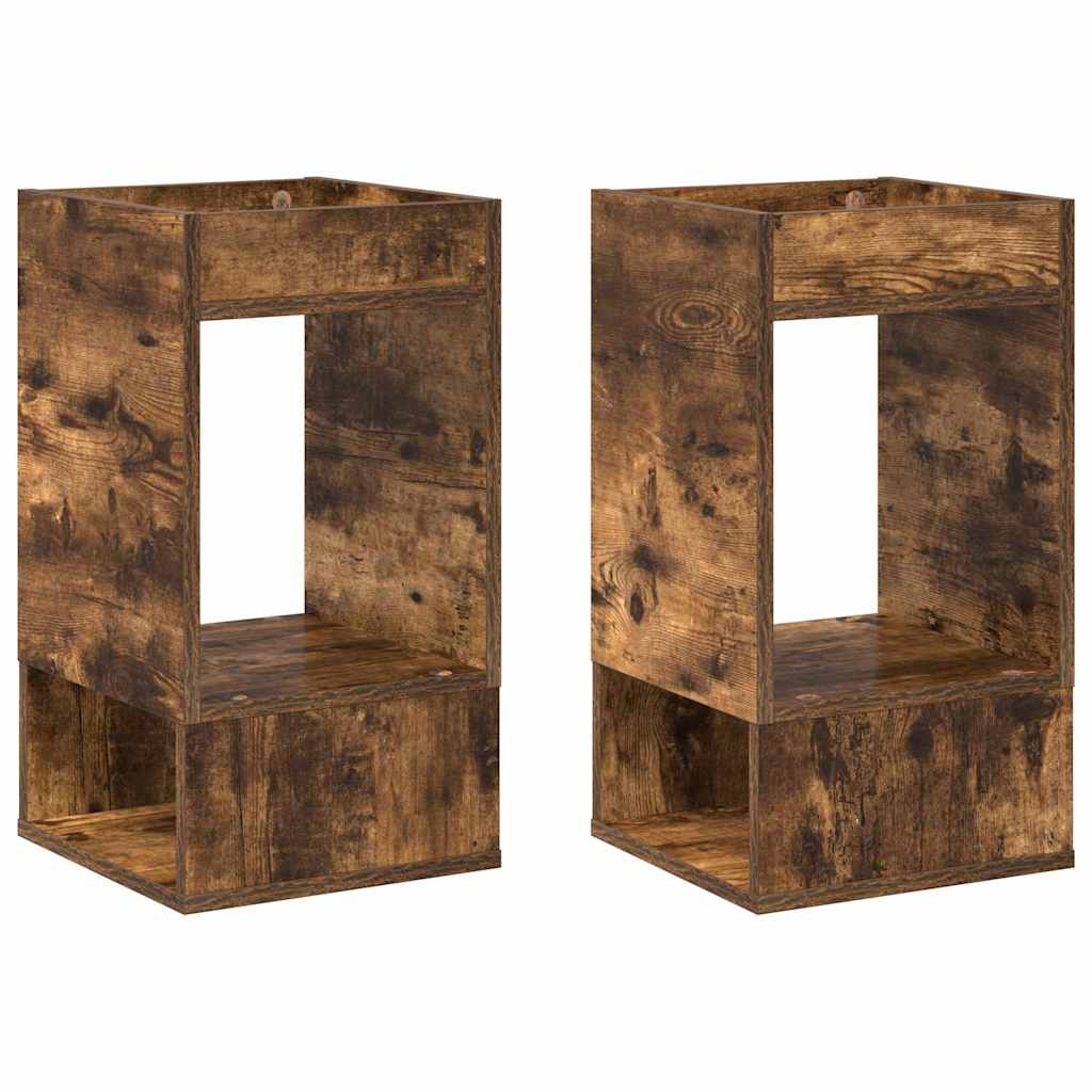 vidaXL Stolik końcowy 2 pcs Dąb wędzony 30 x 30 x 56 cm