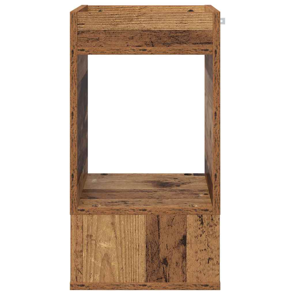 vidaXL Stolik końcowy Stare drewno 30 x 30 x 56 cm