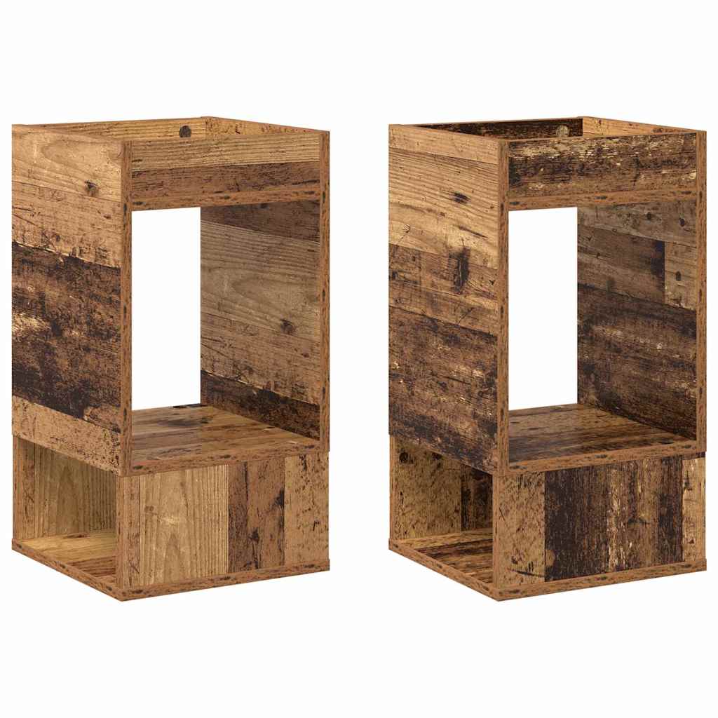 vidaXL Stolik końcowy 2 pcs Stare drewno 30 x 30 x 56 cm