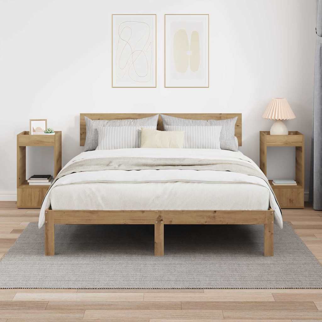 vidaXL Stolik końcowy 2 pcs Dąb rzemieślniczy 30 x 30 x 56 cm
