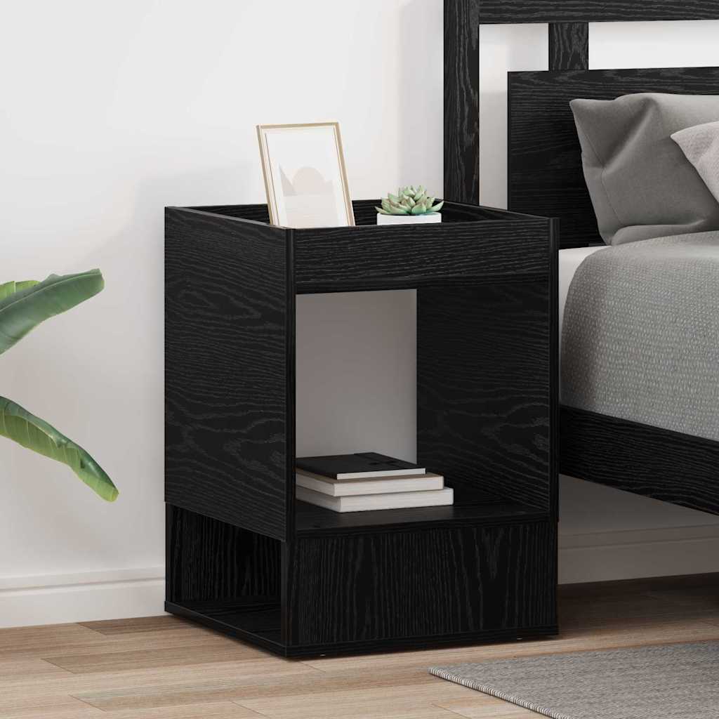 vidaXL Stolik końcowy 2 pcs Czarny Dąb 40 x 40 x 56 cm