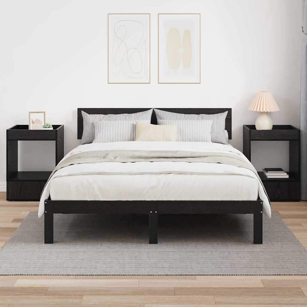 vidaXL Stolik końcowy 2 pcs Czarny Dąb 40 x 40 x 56 cm