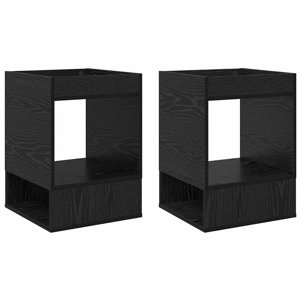 vidaXL Stolik końcowy 2 pcs Czarny Dąb 40 x 40 x 56 cm