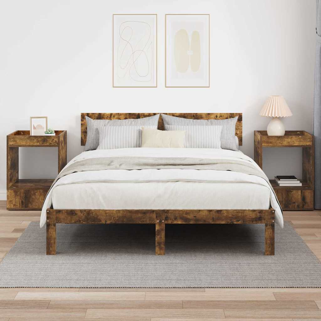 vidaXL Stolik końcowy 2 pcs Dąb wędzony 40 x 40 x 56 cm