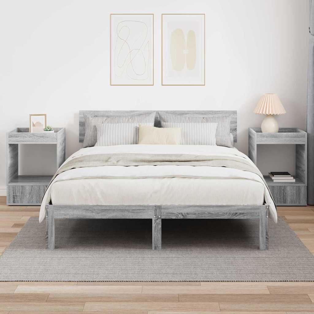 vidaXL Stolik końcowy 2 pcs Szary Sonoma 40 x 40 x 56 cm