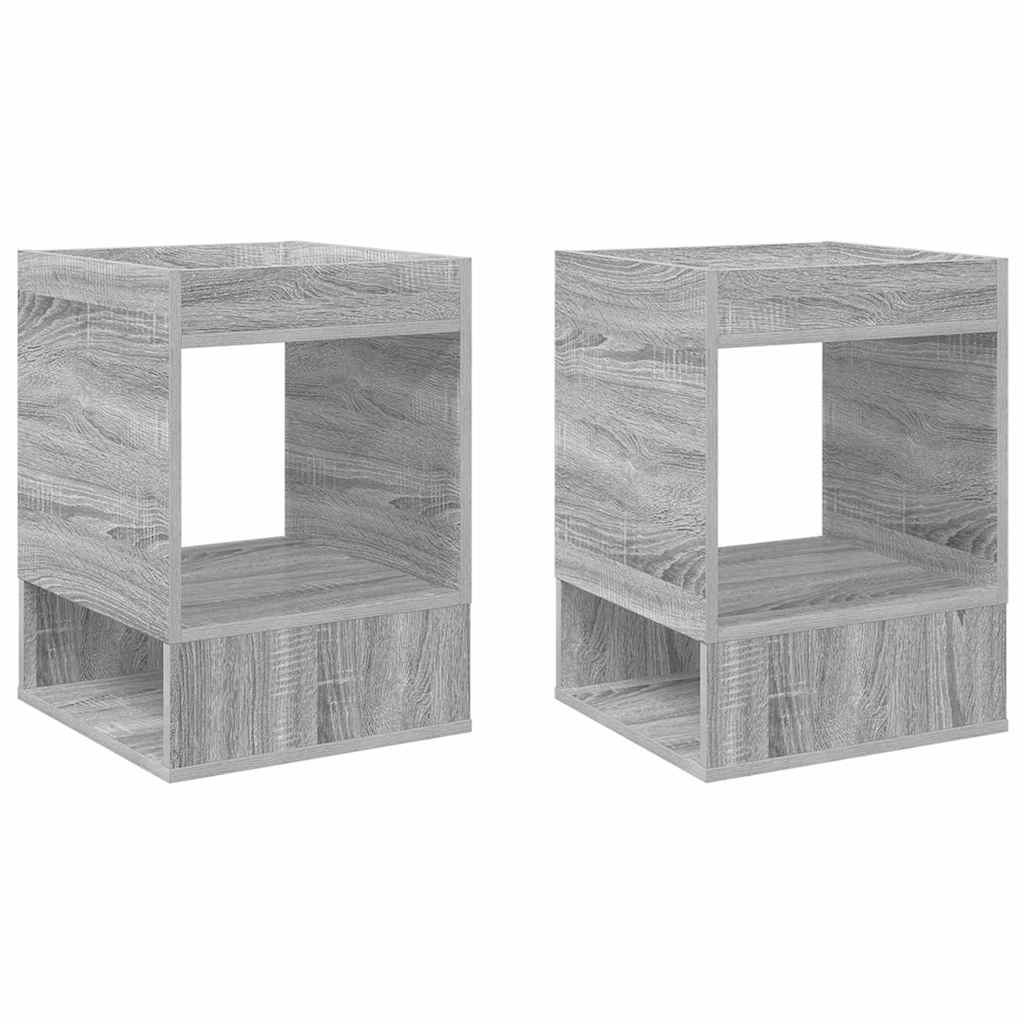 vidaXL Stolik końcowy 2 pcs Szary Sonoma 40 x 40 x 56 cm