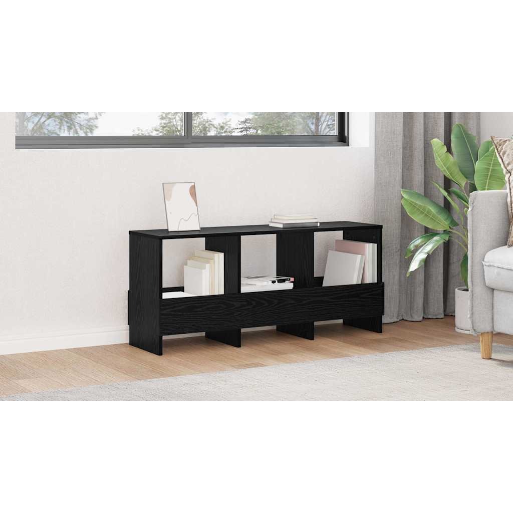 vidaXL Regał na gazety Czarny Dąb 102 x 30 x 45 cm