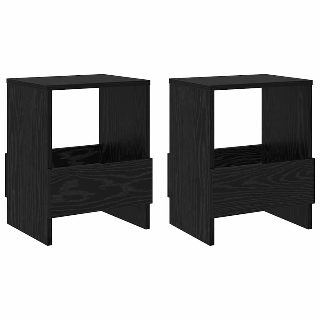 vidaXL Regał na gazety 2 pcs Czarny Dąb 35 x 30 x 45 cm