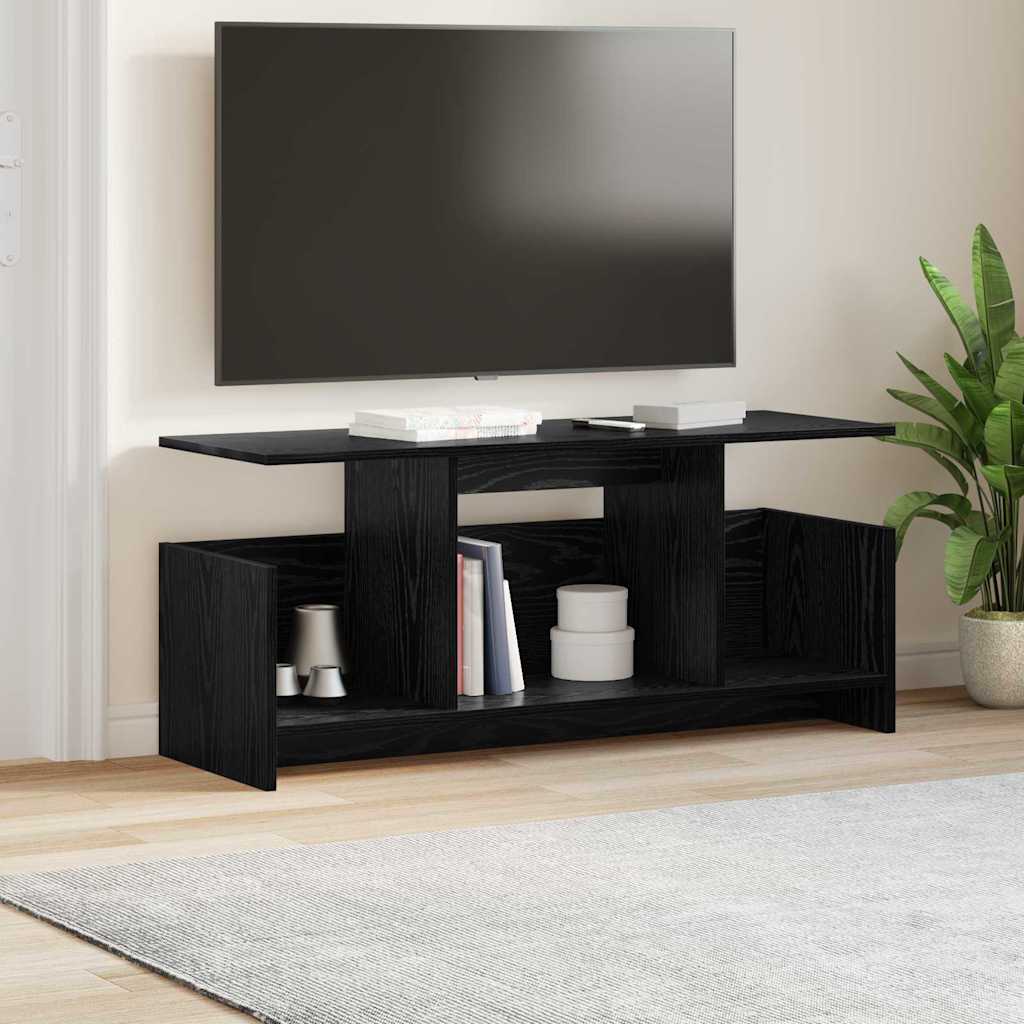 vidaXL Stół pod telewizor Czarny Dąb 102 x 35 x 45 cm