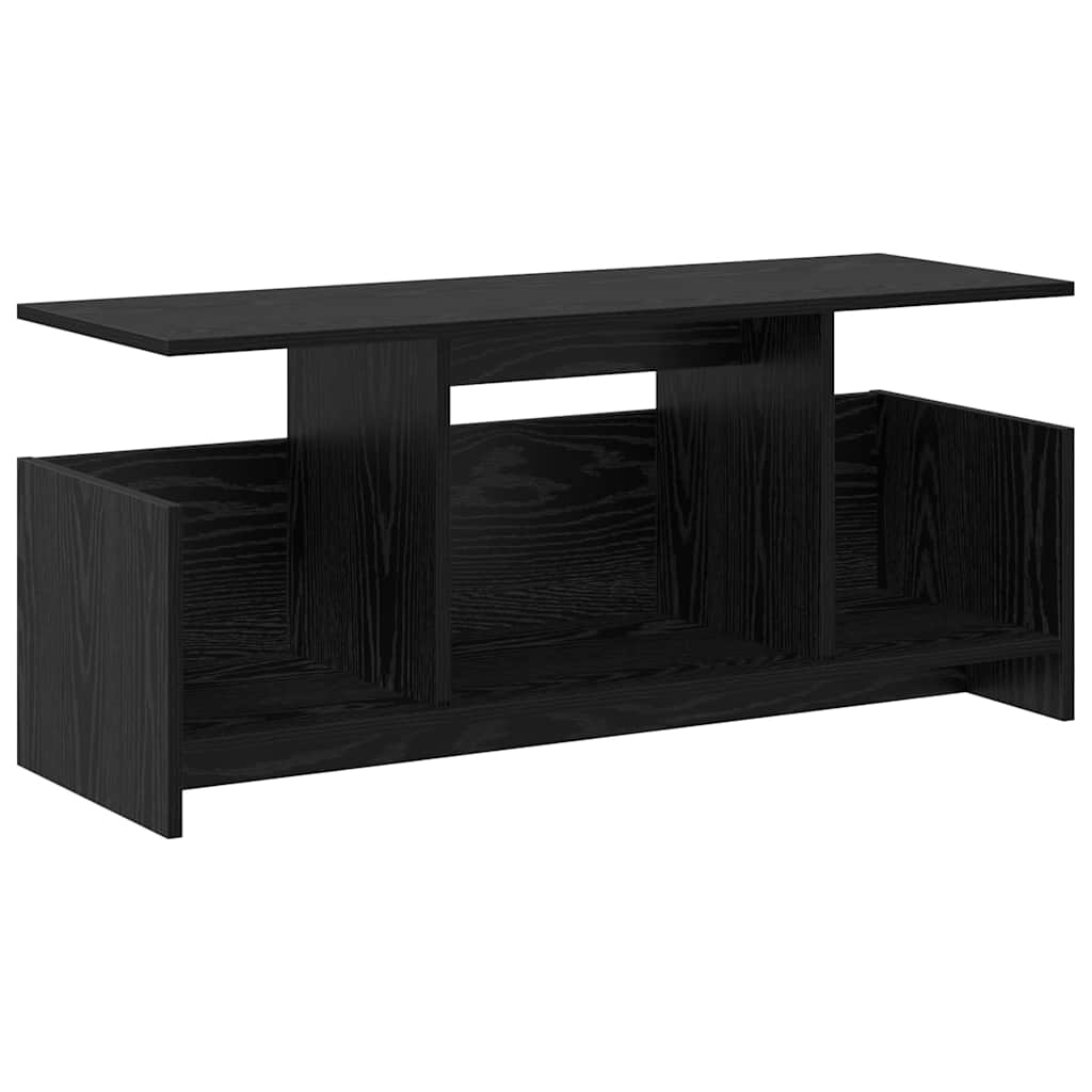 vidaXL Stół pod telewizor Czarny Dąb 102 x 35 x 45 cm