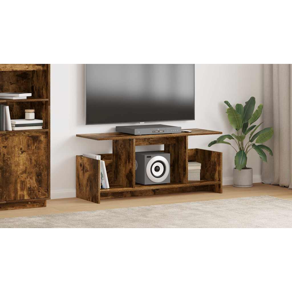 vidaXL Stół pod telewizor 102 x 35 x 45 cm Dąb wędzony
