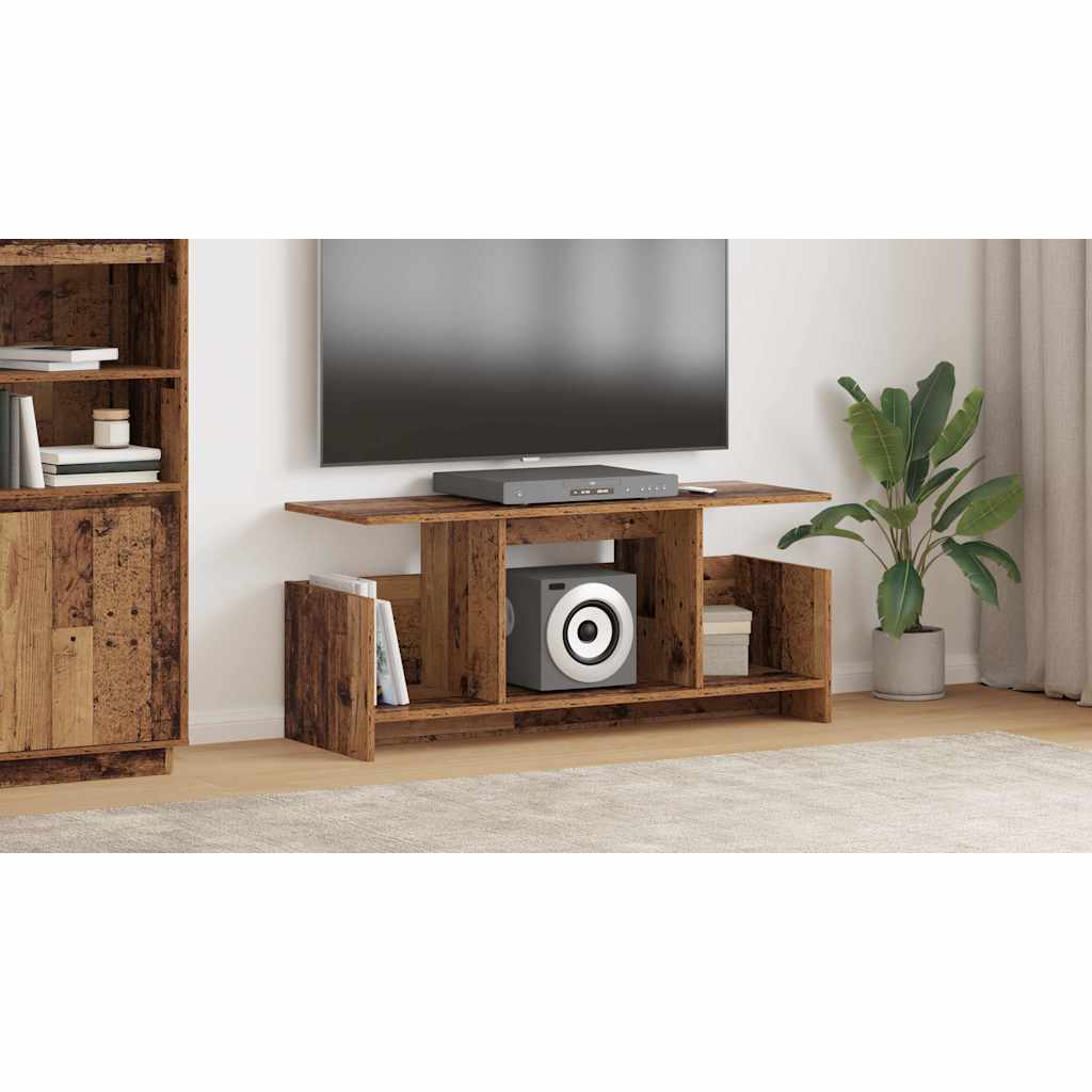 vidaXL Stół pod telewizor Stare drewno 102 x 35 x 45 cm