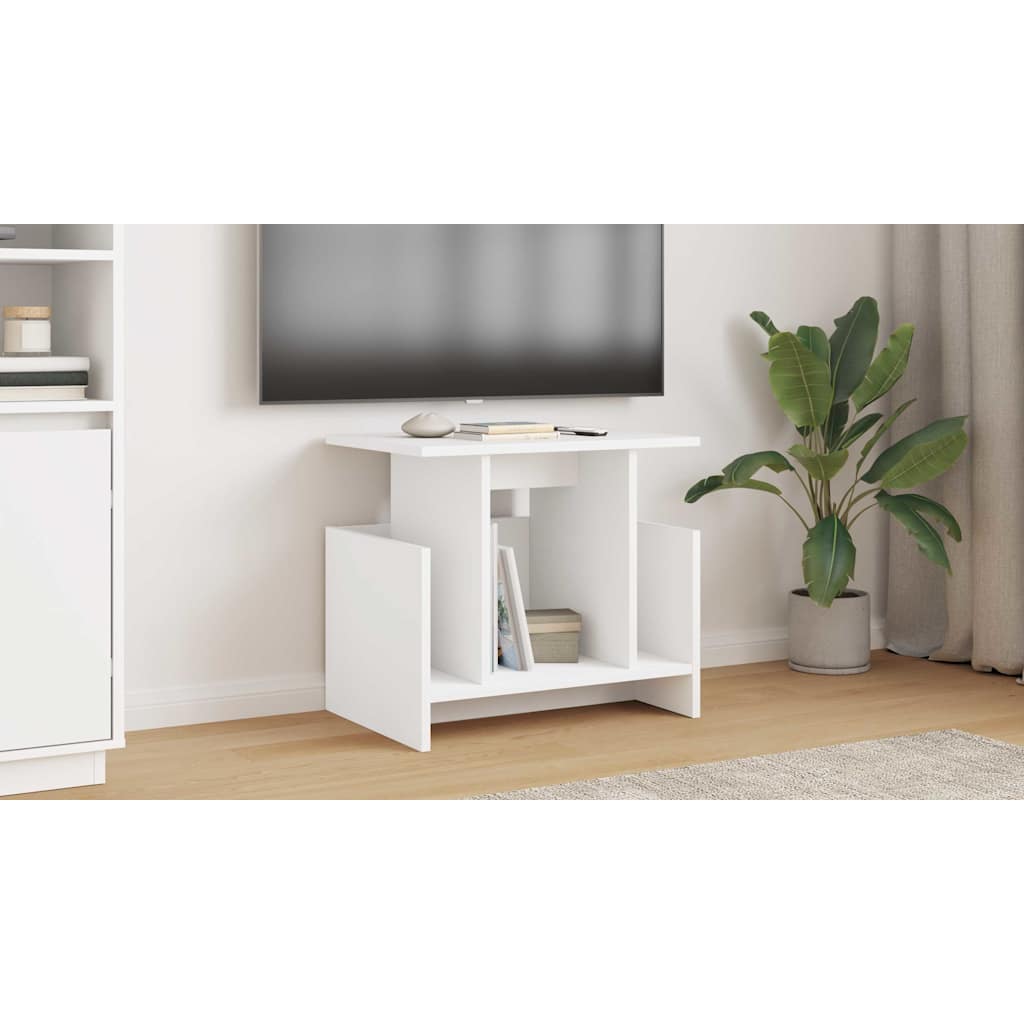 vidaXL Stół pod telewizor 50 x 35 x 45 cm Biały Drewno inżynieryjne