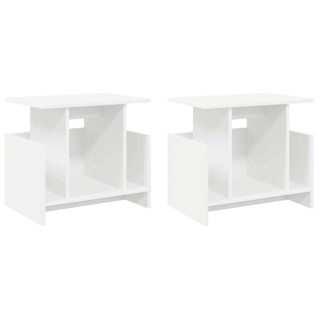 vidaXL Stół pod telewizor 2 pcs Biały 50 x 35 x 45 cm