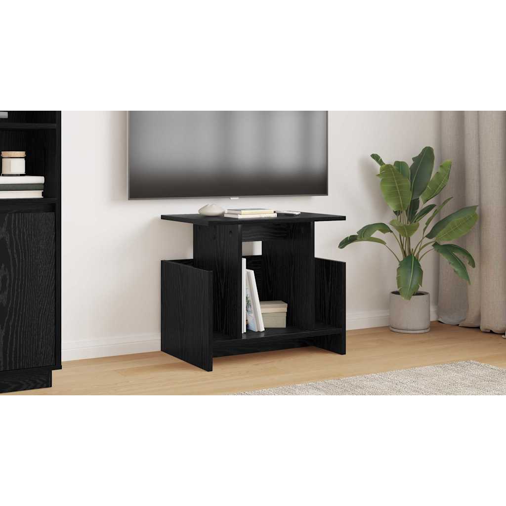 vidaXL Stół pod telewizor 50 x 35 x 45 cm Czarny Dąb