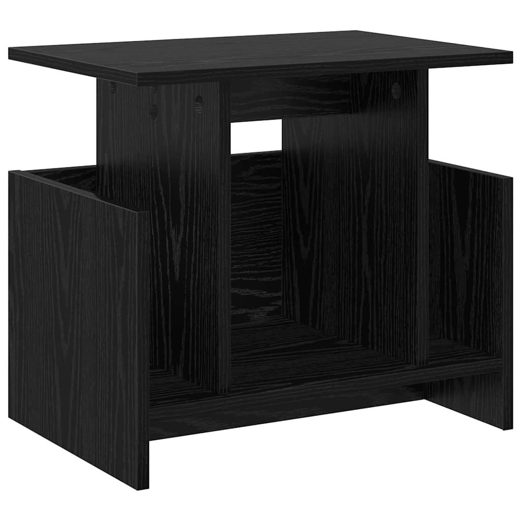 vidaXL Stół pod telewizor Czarny Dąb 50 x 35 x 45 cm