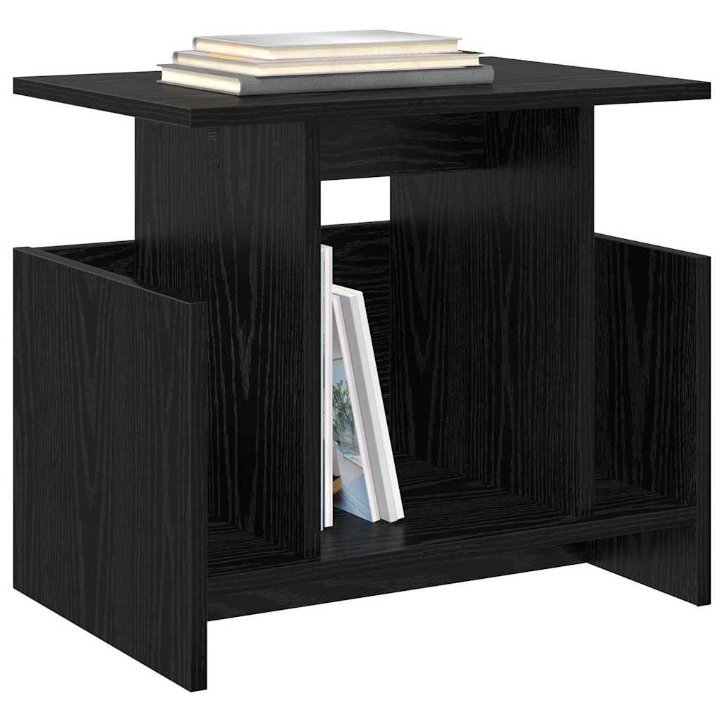 vidaXL Stół pod telewizor Czarny Dąb 50 x 35 x 45 cm