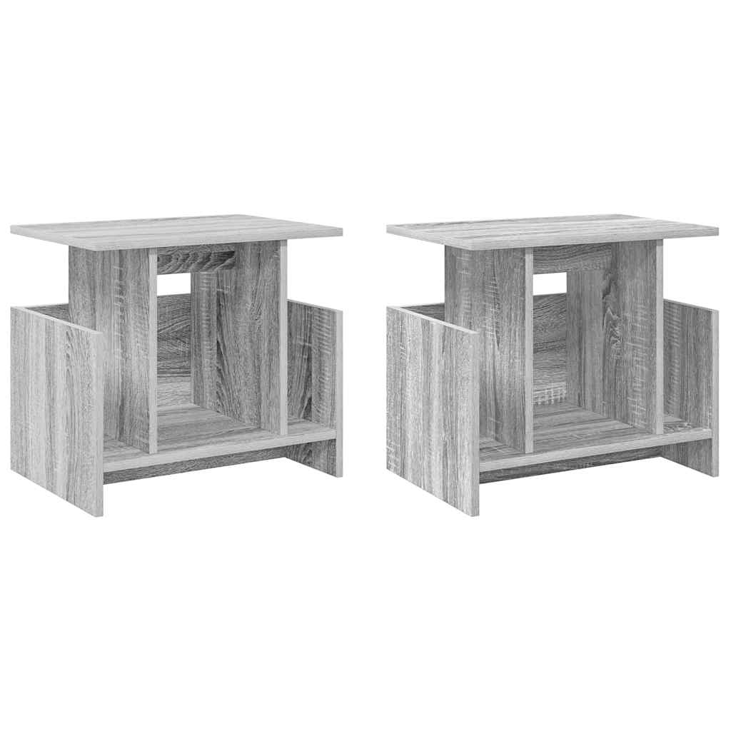 vidaXL Stół pod telewizor 2 pcs Szary Sonoma 50 x 35 x 45 cm