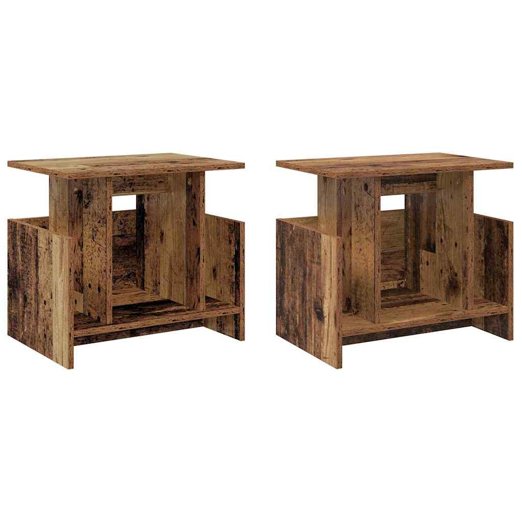 vidaXL Stół pod telewizor 2 pcs Stare drewno 50 x 35 x 45 cm