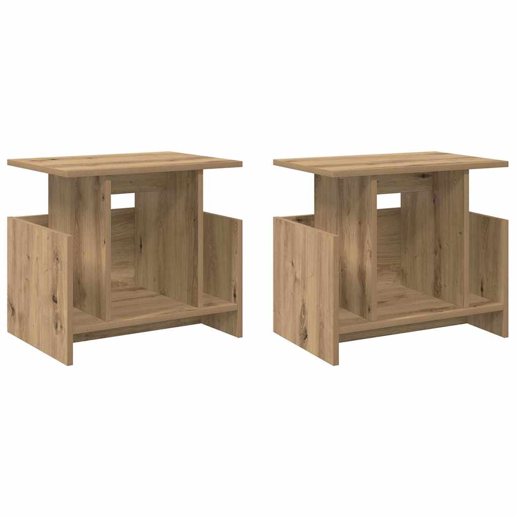 vidaXL Stół pod telewizor 2 pcs Dąb rzemieślniczy 50 x 35 x 45 cm