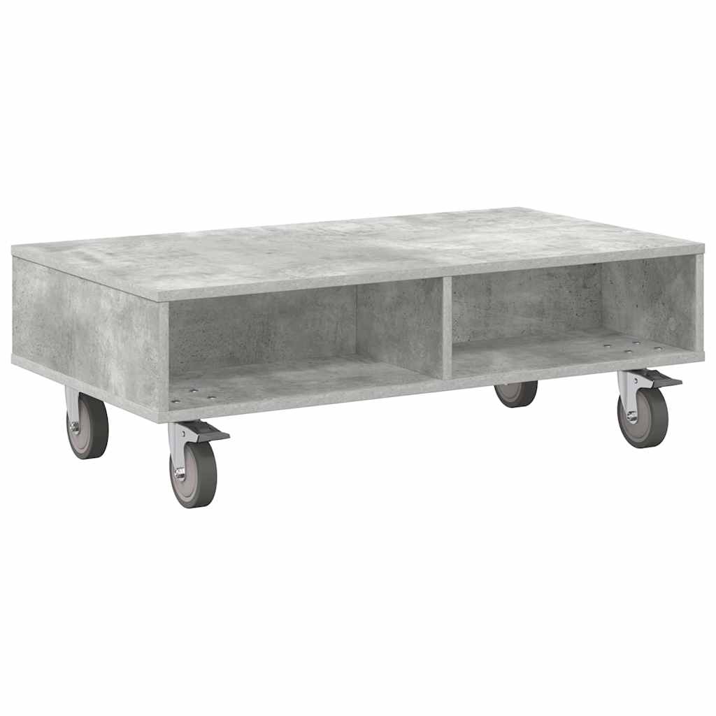 vidaXL Stolik boczny z kółkami Betonowy szary 90 x 50 x 30 cm