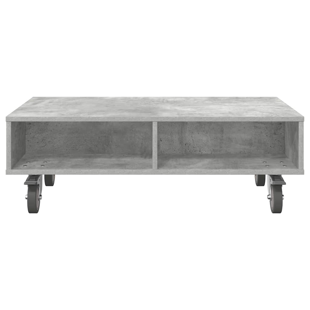 vidaXL Stolik boczny z kółkami Betonowy szary 90 x 50 x 30 cm