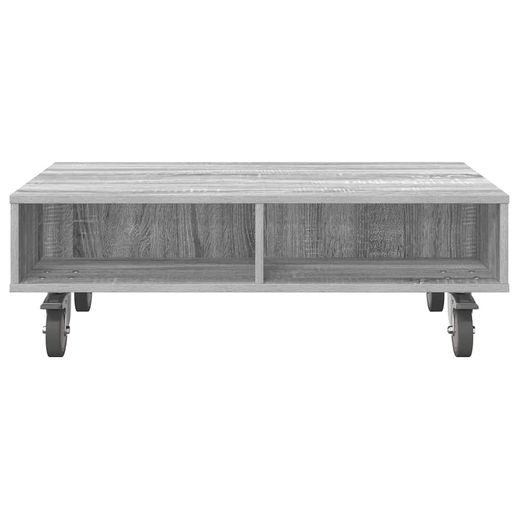 vidaXL Stolik boczny z kółkami Szary Sonoma 90 x 50 x 30 cm