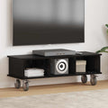vidaXL Stół pod telewizor Czarny Dąb 100 x 35 x 35 cm