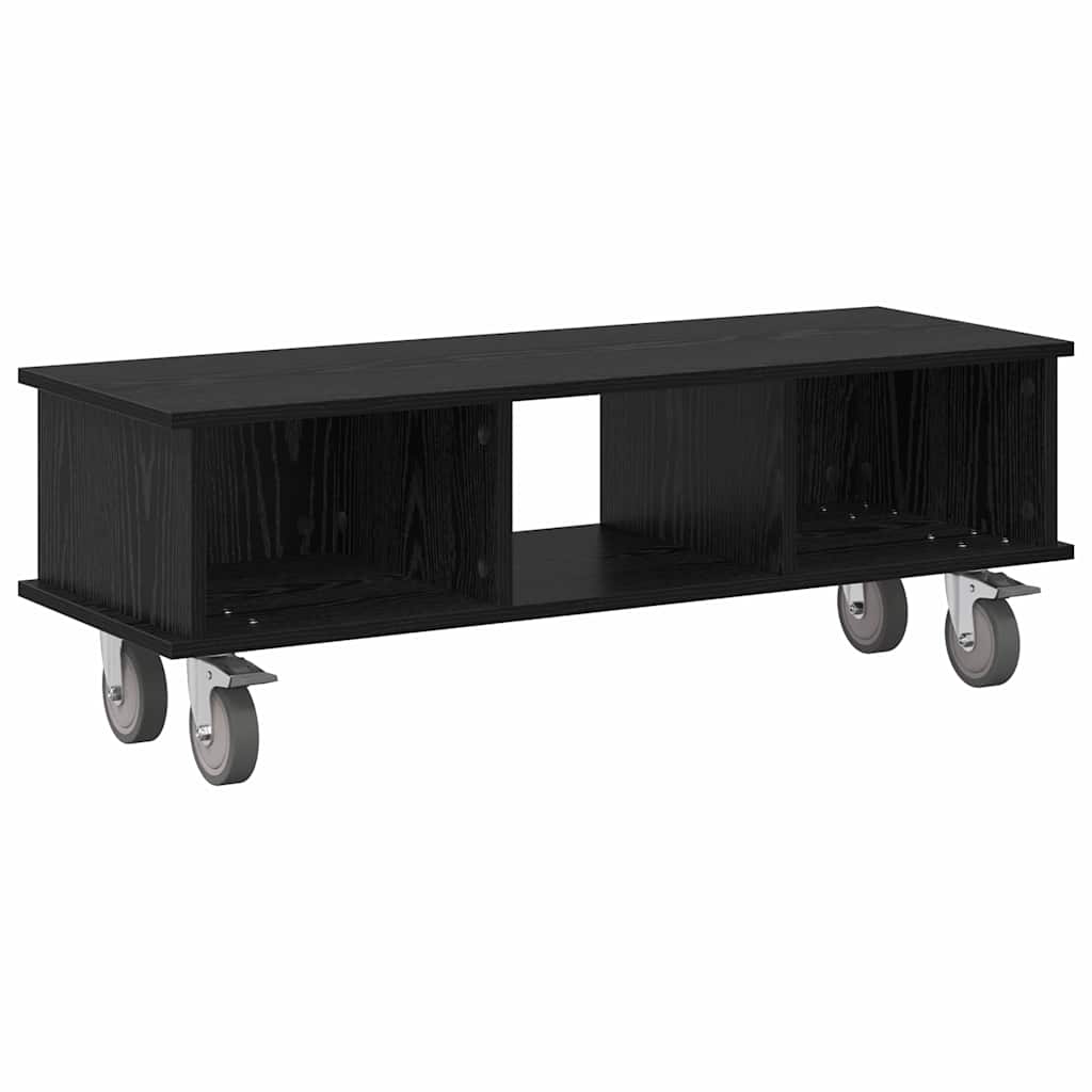 vidaXL Stół pod telewizor Czarny Dąb 100 x 35 x 35 cm