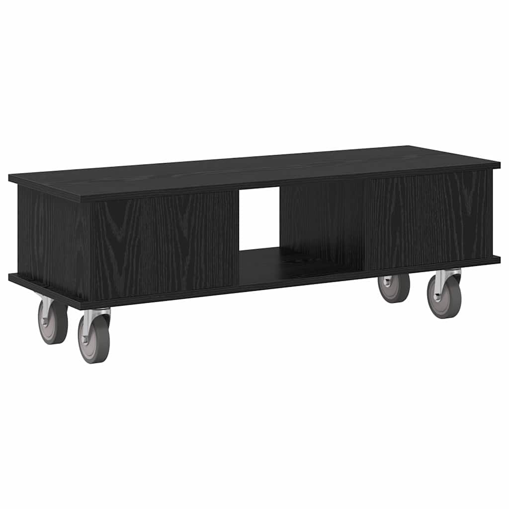 vidaXL Stół pod telewizor Czarny Dąb 100 x 35 x 35 cm