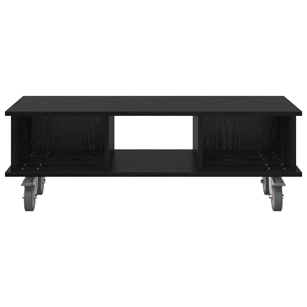 vidaXL Stół pod telewizor Czarny Dąb 100 x 35 x 35 cm
