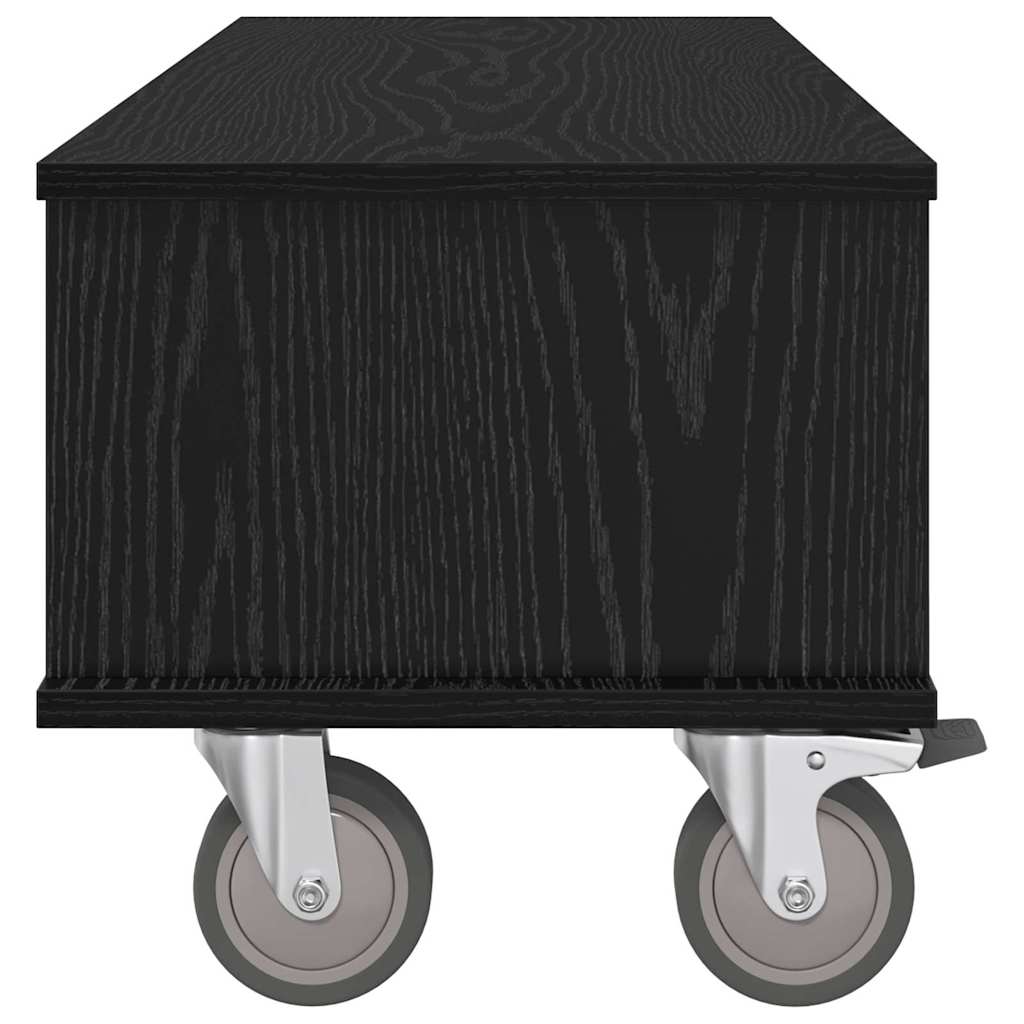 vidaXL Stół pod telewizor Czarny Dąb 100 x 35 x 35 cm