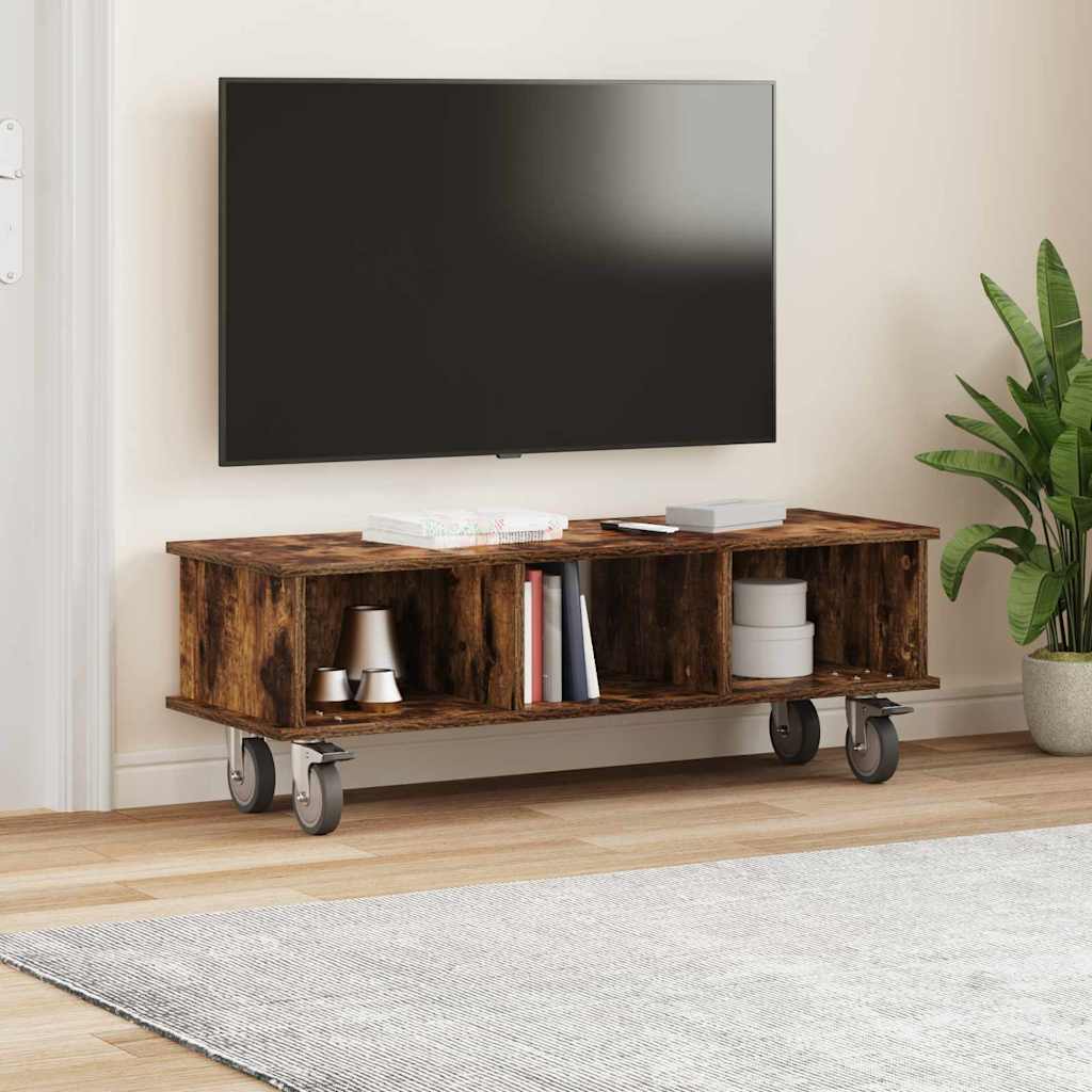 vidaXL Stół pod telewizor Dąb wędzony 100 x 35 x 35 cm