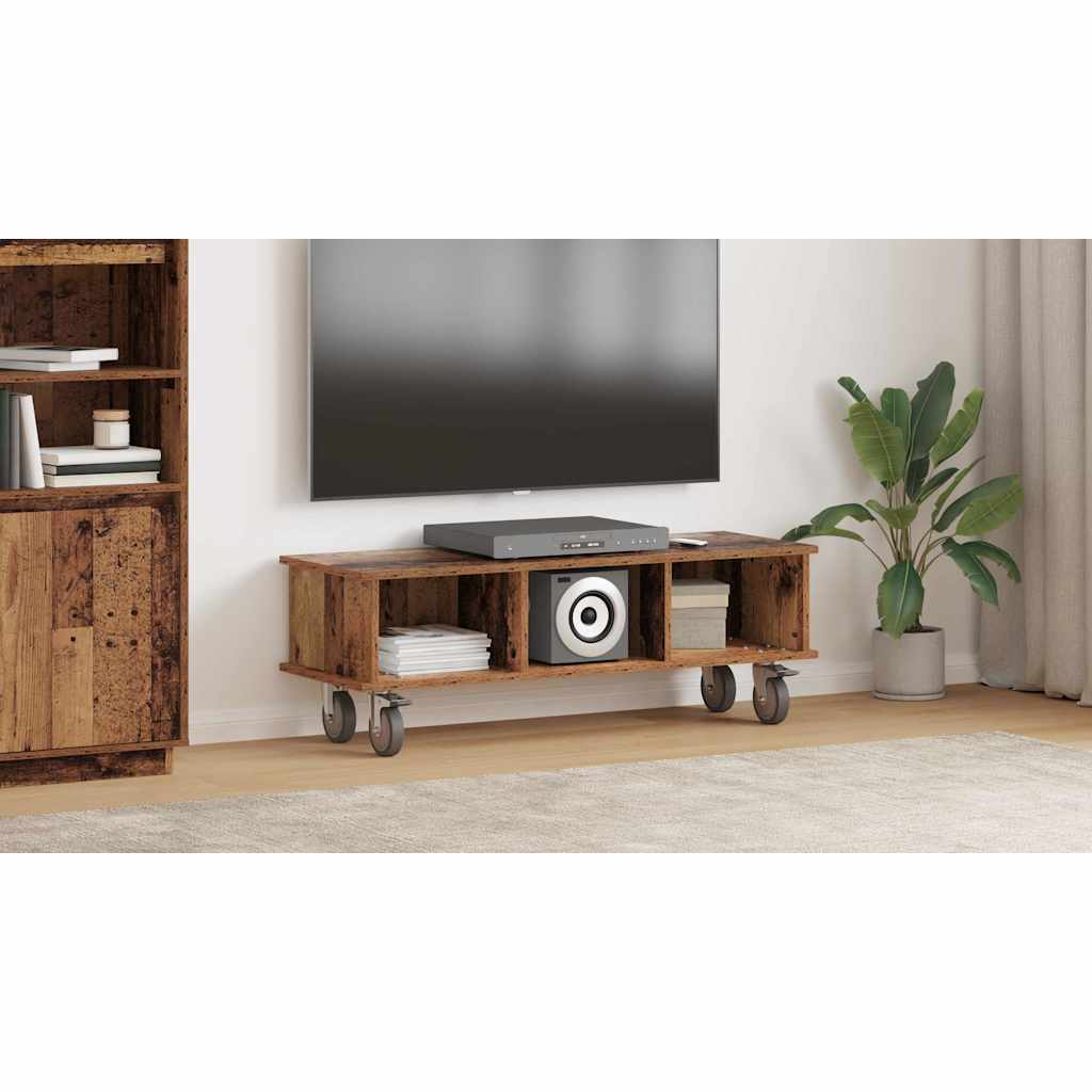 vidaXL Stół pod telewizor 100 x 35 x 35 cm Stare drewno