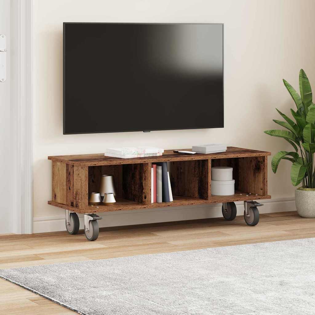 vidaXL Stół pod telewizor Stare drewno 100 x 35 x 35 cm