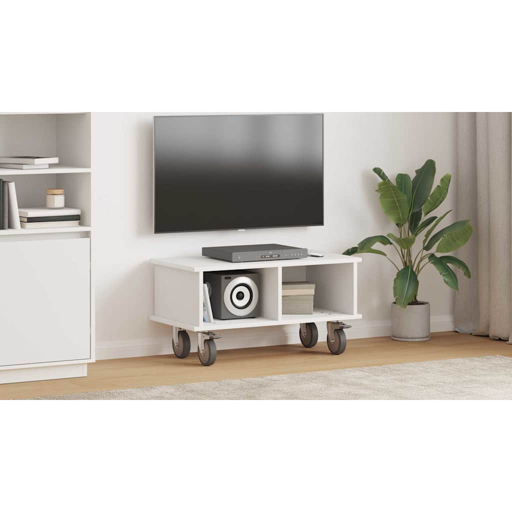 vidaXL Stół pod telewizor 68,5 x 35 x 35 cm Biały Drewno inżynieryjne