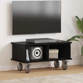vidaXL Stół pod telewizor Czarny Dąb 68,5 x 35 x 35 cm