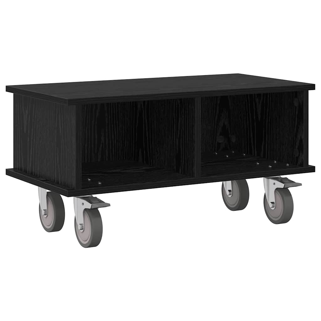 vidaXL Stół pod telewizor Czarny Dąb 68,5 x 35 x 35 cm