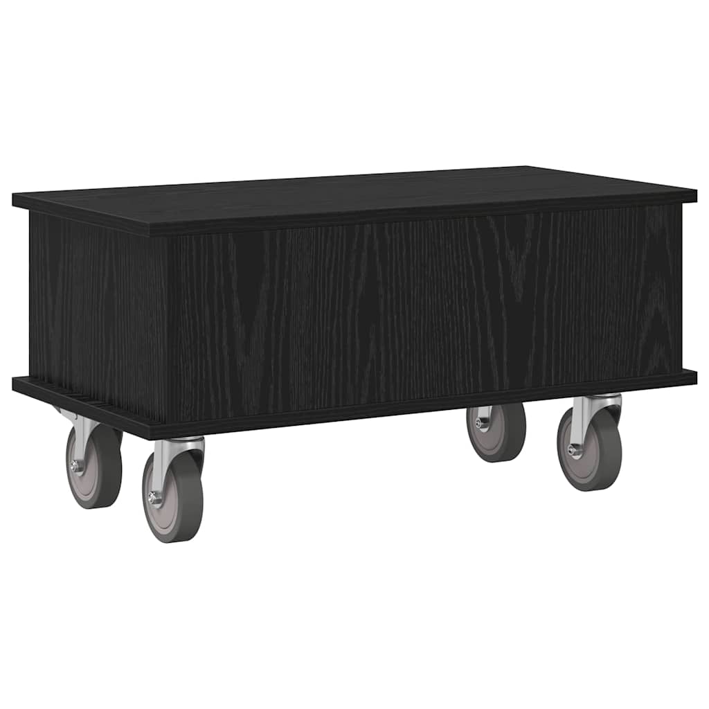 vidaXL Stół pod telewizor Czarny Dąb 68,5 x 35 x 35 cm